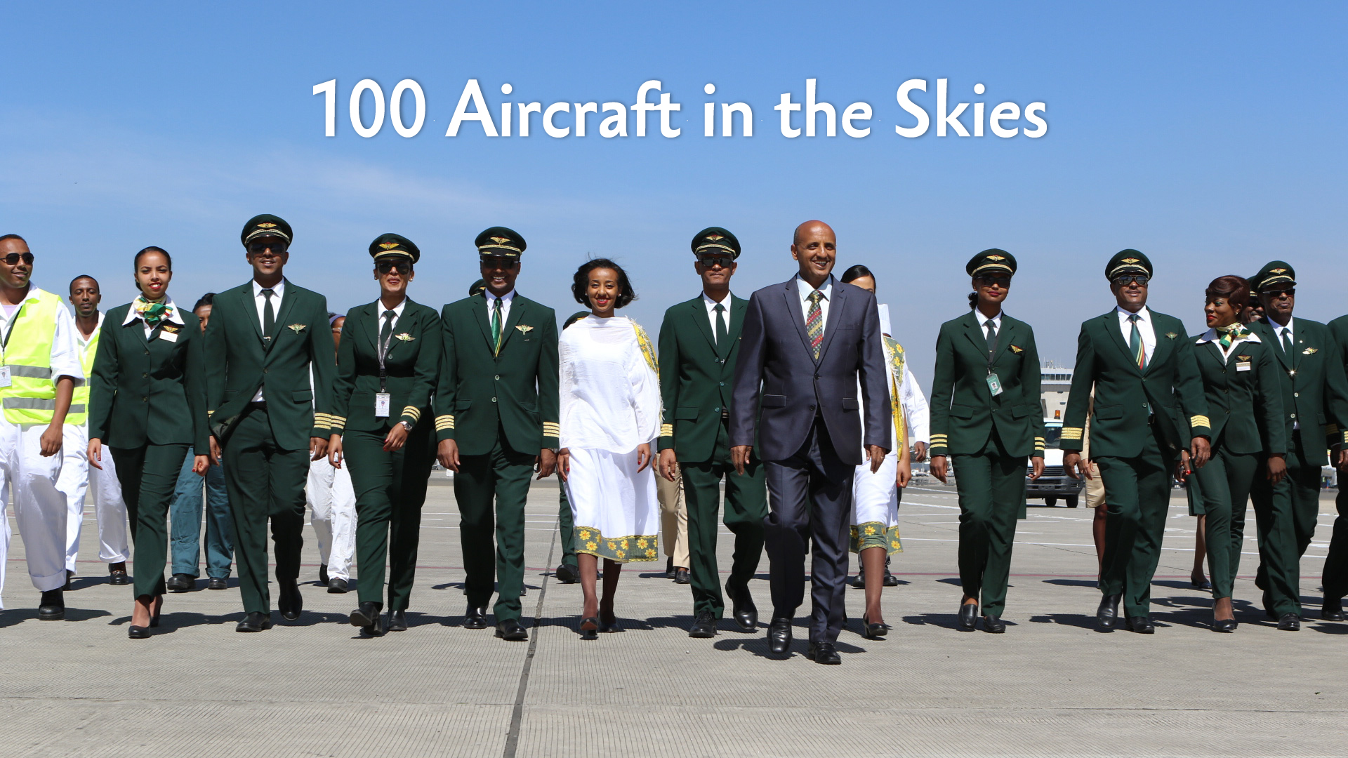 ethiopian 100-aircraft in the sky